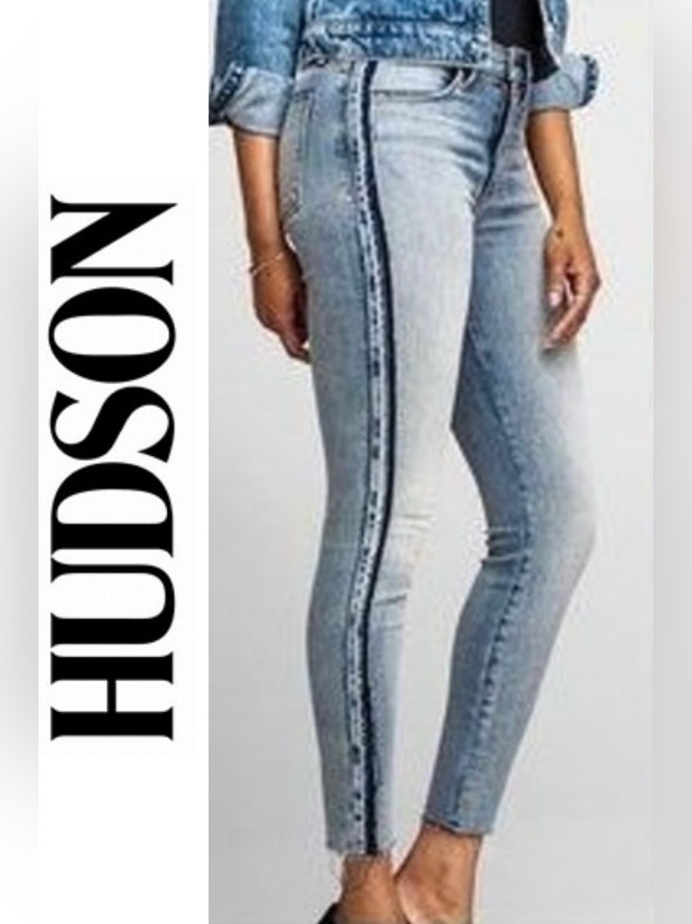 Hudson Women’s Sz 28 Custom Barbara High Rise Skinny Jean/Side Detail in Lark